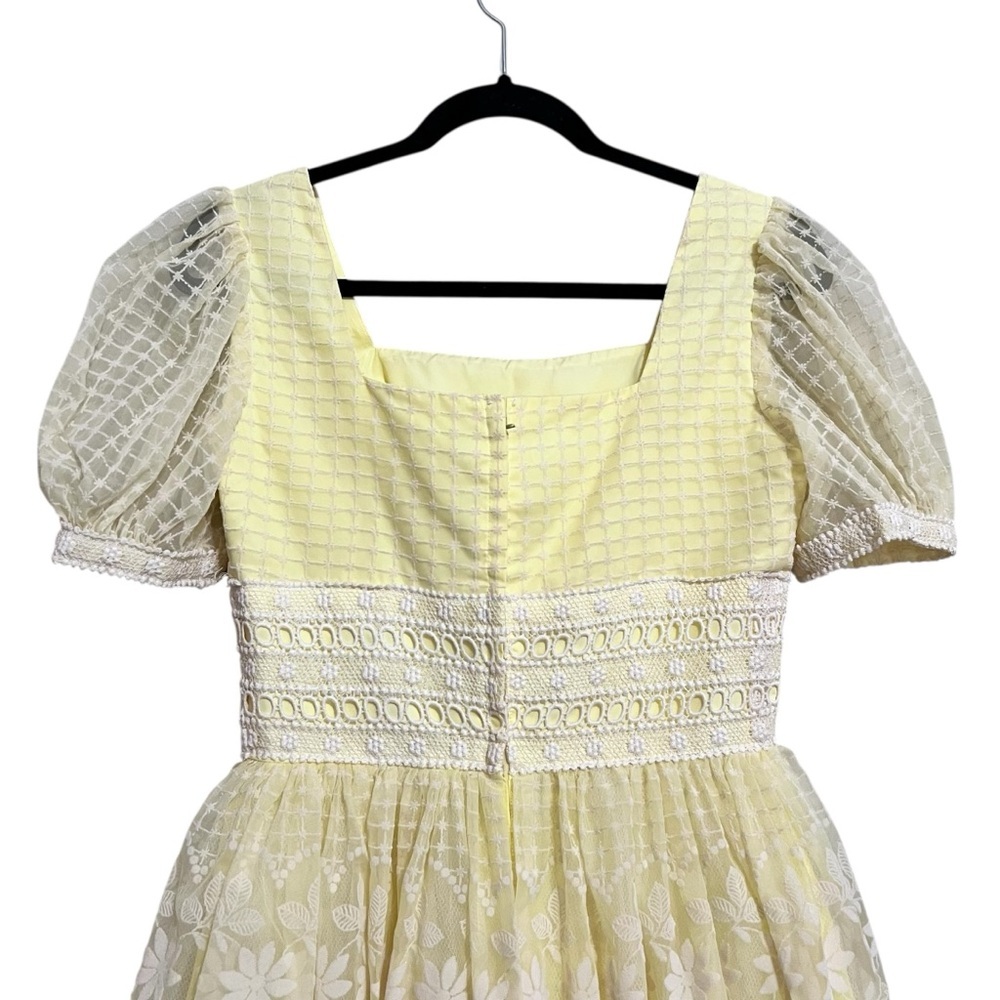 Vintage 1960s-70s Yellow Maxi Dress - Floral - Prom Wedding - Vintage - Picture 5 of 15